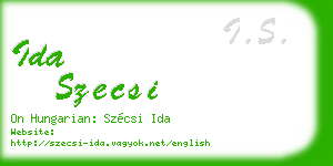 ida szecsi business card