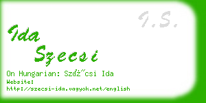 ida szecsi business card